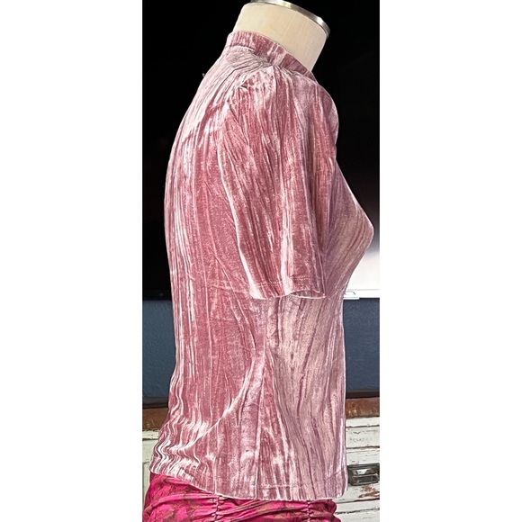 Anthropologie Velveteen Mock Neck Top XSP - Picture 8 of 10